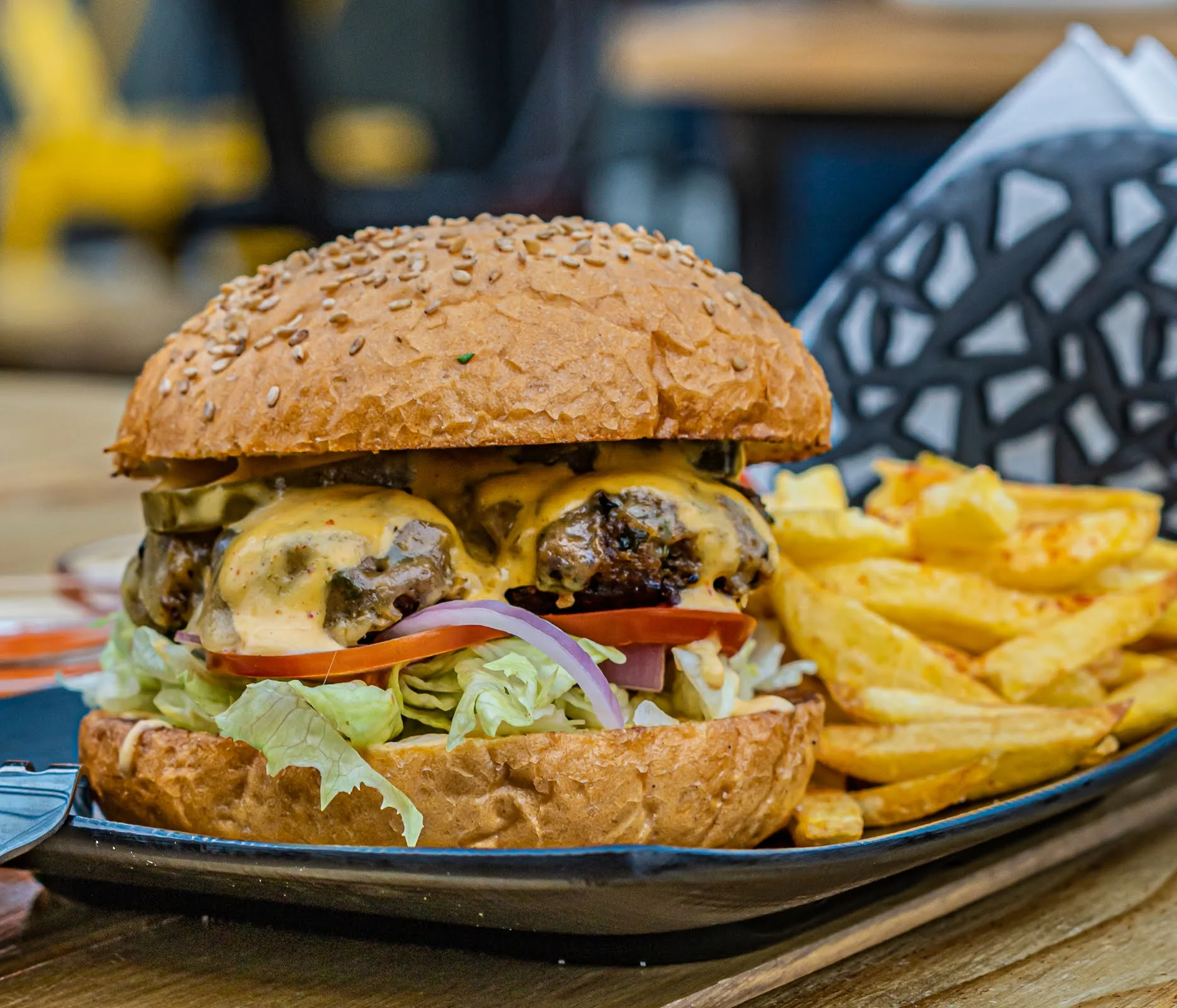 Mango Mezza Burger with Mezza Mango Aioli