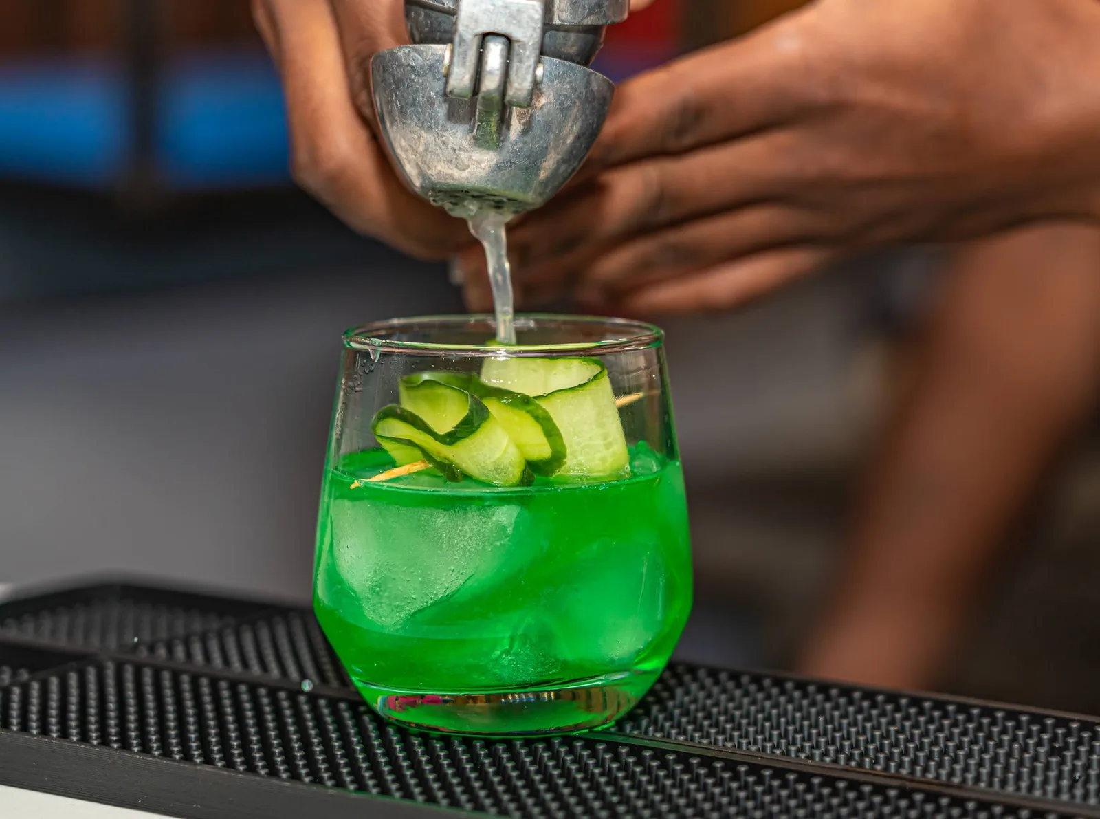The bar at Mezza Kilimani — cocktails and happy hour every day
